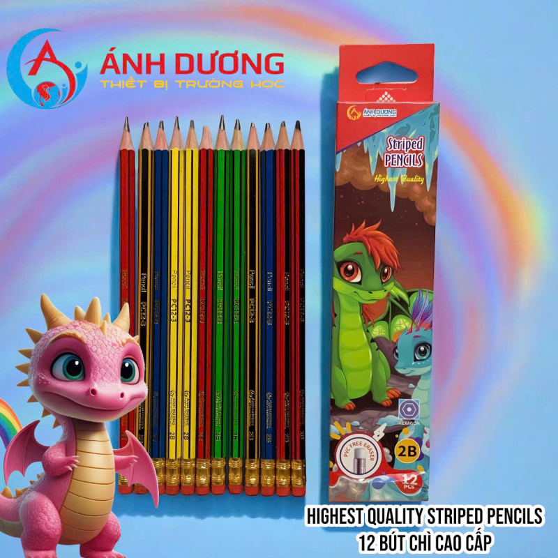 Bút chì đen sọc màu PC12-3