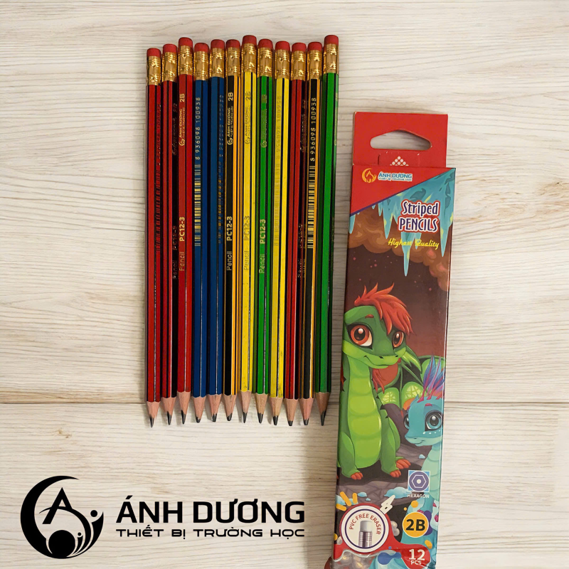 Bút chì đen sọc màu PC12-3