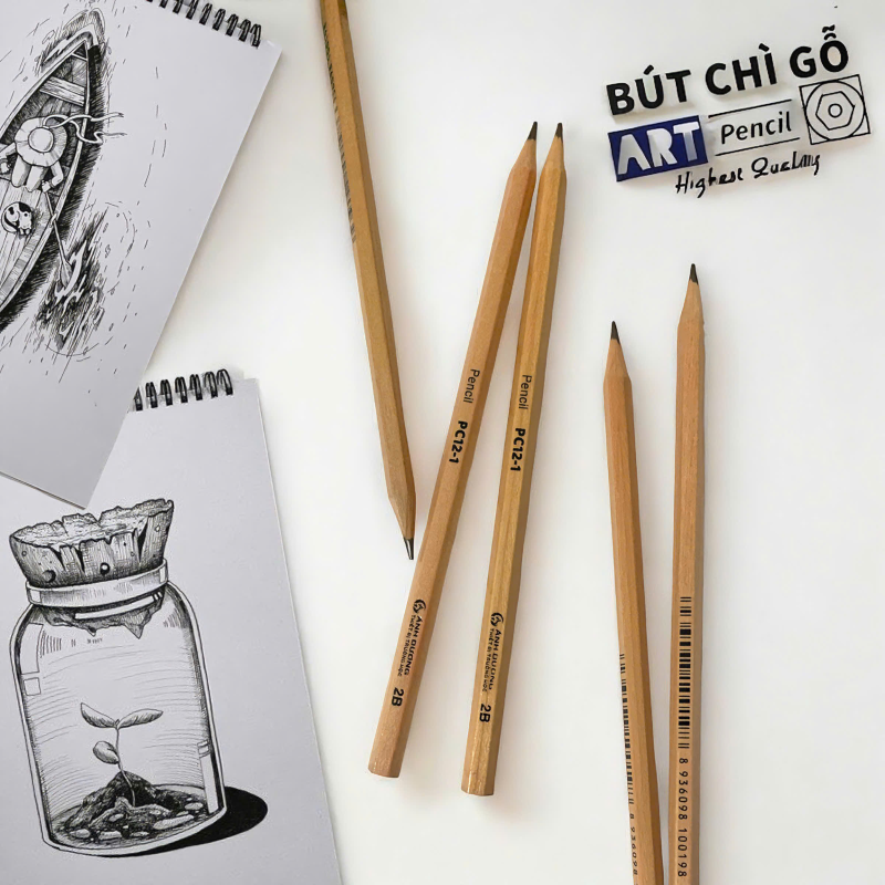 Bút chì đen thân Gỗ PC12-1