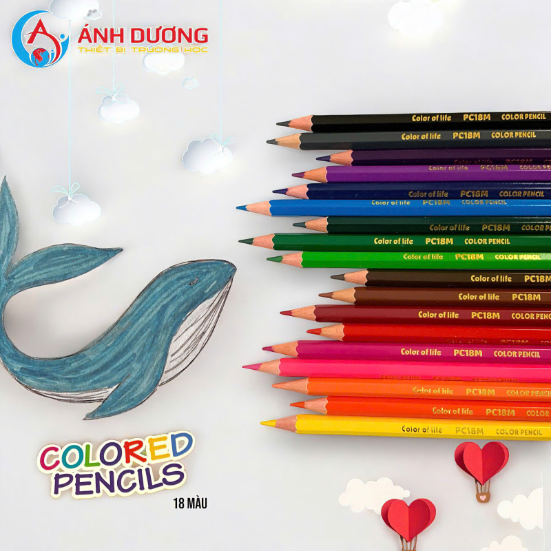 Bút chì 18 màu chim Ruồi 
