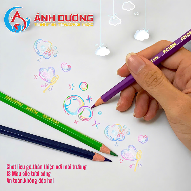 Bút chì 18 màu chim Ruồi 