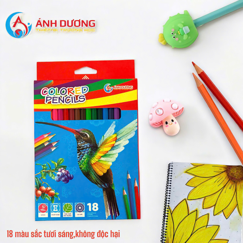 Bút chì 18 màu chim Ruồi 