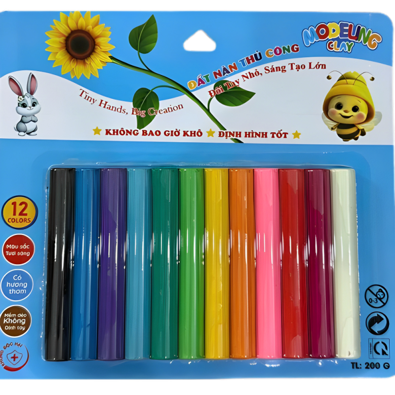 Đất nặn vỉ 12 màu